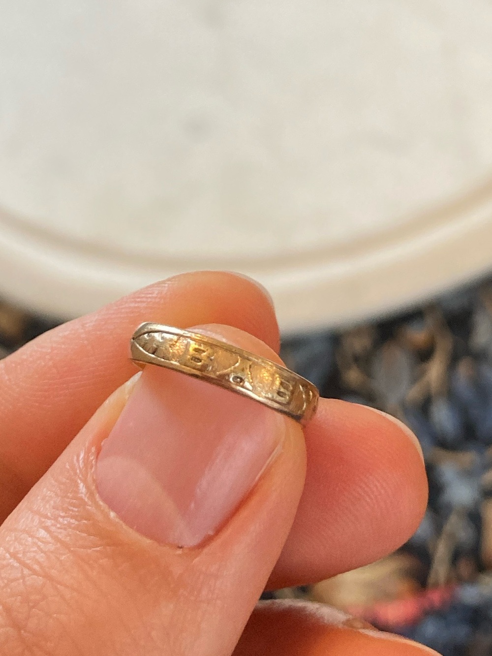 Antique Victorian “BABY” Engraved Ring, Size 3 - Picture 8 of 14